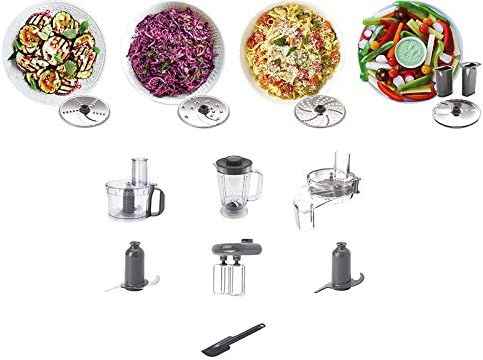 Kenwood Multipro Compact FDM304SS Compact Food Processor, Powerful Kitchen Appliance with 2.1 L Workbowl, Acrylic Mix Attachment, Cube Cutter, Metal Housing, 800 W, Silver