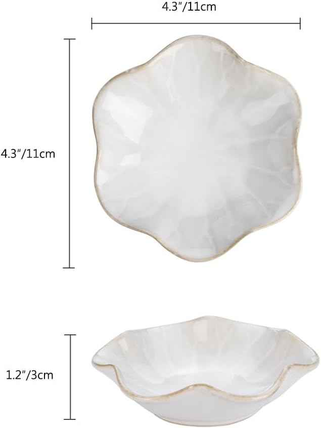 JAMEND CLXP Lotus Leaf Shape Ring Holder Dish, Small Key Bowl, Ceramic Trinket Tray Jewelry Dish Organizing Necklace Earrings for Mom Friend Sister, White. All Jewelries Are NOT Included.