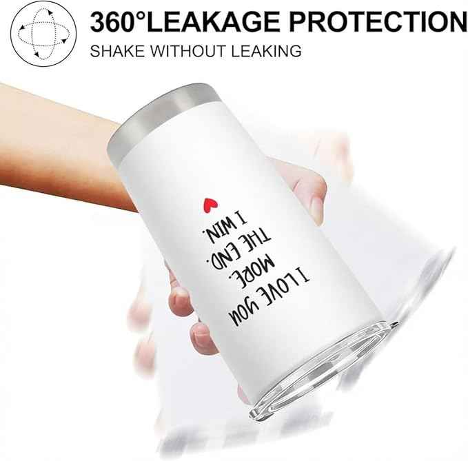 Gift For Couples Anniversary & Valentine's Day with Romantic Love Quote, White Insulated Coffee Cup,20 oz Tumbler