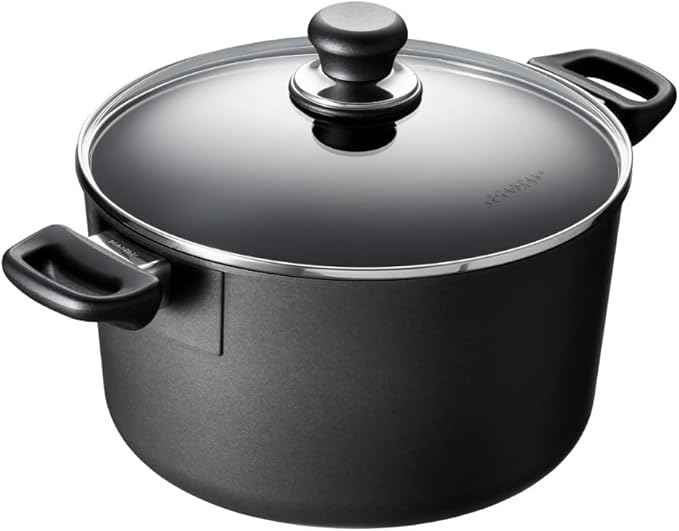 Scanpan Classic 7 Qt Nonstick Dutch Oven with Lid – Metal Utensil Safe, Dishwasher & Oven Safe to 500°F, Works on Gas & Electric Stovetops, Black