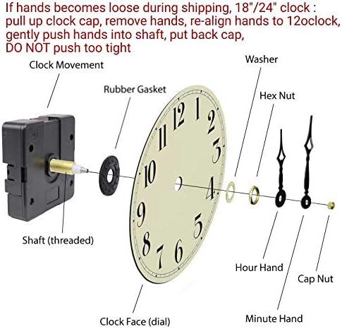 Oldtown Farmhouse Metal & Solid Wood Noiseless Wall Clock (Dark Brown, 18-inch)