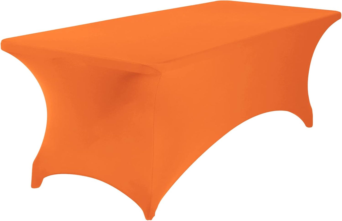 2Pack Spandex Waterproof Table Covers 8ft,Spandex 8ft Waterproof Table Cover for Party,Wedding, Banquet, and Events(Orange)