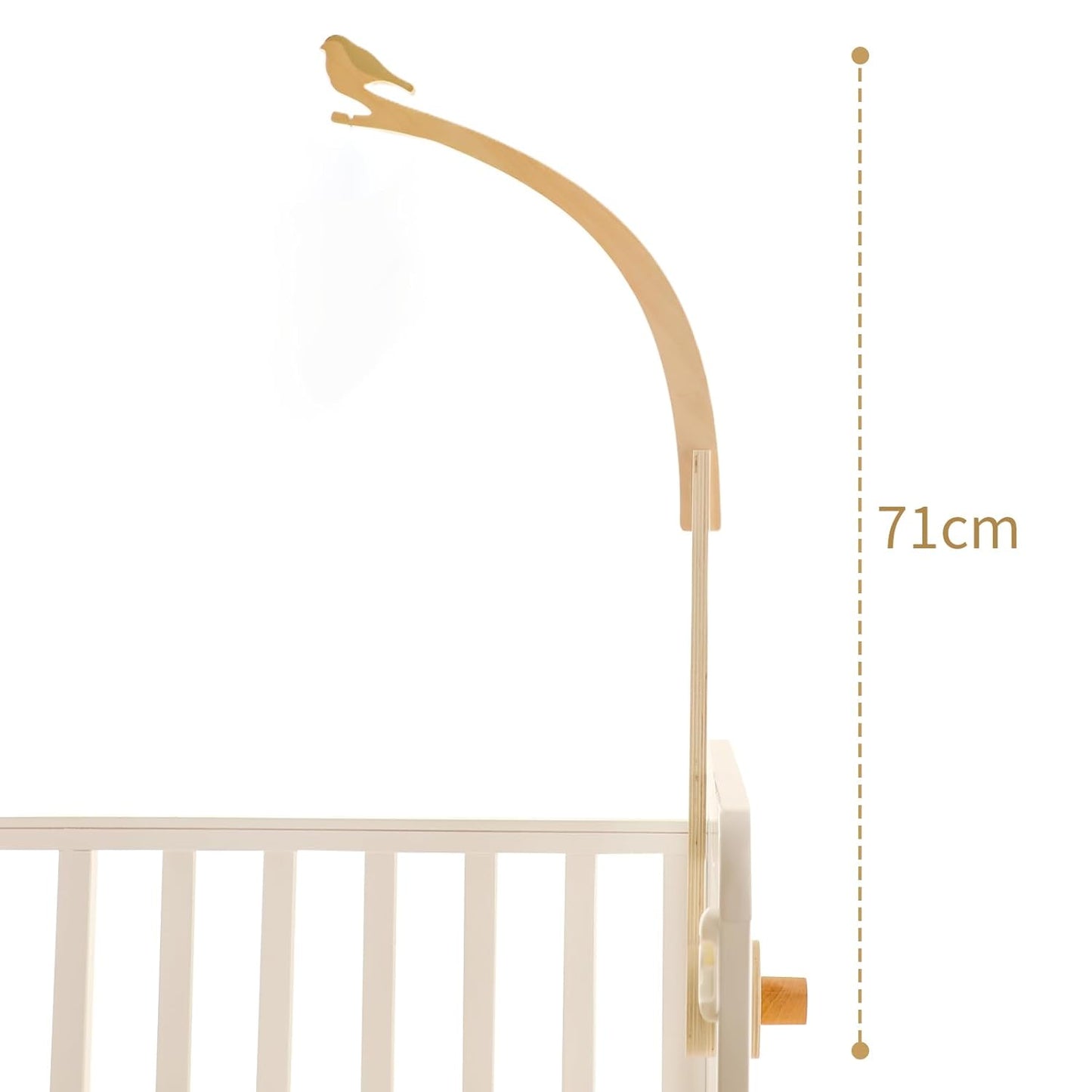 Bird Shape Crib Mobile Arm, 30 Inch Baby Crib Mobile for Boys and Girls, Adjustable Wooden Baby Mobile Holder for Crib, Baby Mobile Hanger, Perfect Nursery Décor and Gift