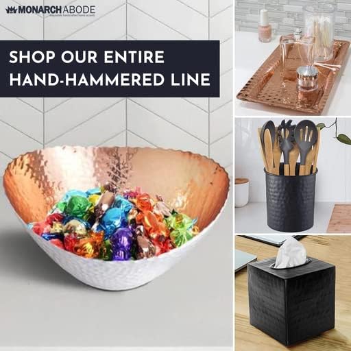 Monarch Abode Hand Hammered Decorative Bowl for Home Decor, 7.5-Inch Black and Copper Plated – Key Bowl for Entryway Table, Catch All, Decorative Fruit Basin, Key Holder, Bowls for Home Decor