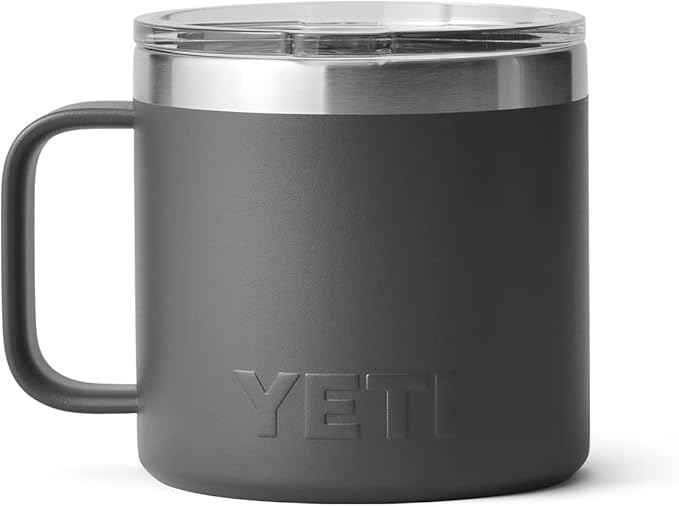 YETI Rambler 14 oz Mug, Vacuum Insulated, Stainless Steel with MagSlider Lid, Stainless | Vacuum Insulated, MagSlider Lid, Stainless
