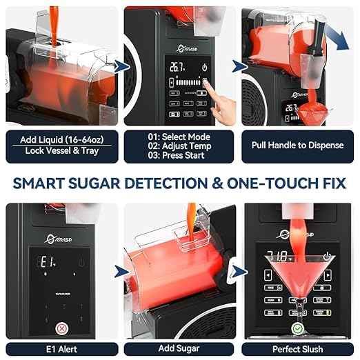 Slushie Machine 85oz Frozen Drink Maker with 6 Preset Programs, Smart Temp Control, Rinse, Low-Sugar & Alcohol Alerts Slush Maker for Milkshakes, Margarita Smoothie, Frappes and More, No Ice Needed