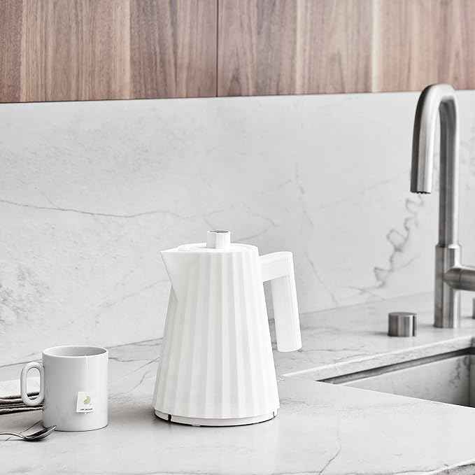 Alessi MDL06/1BUS Plisse Electric Kettle White, Small