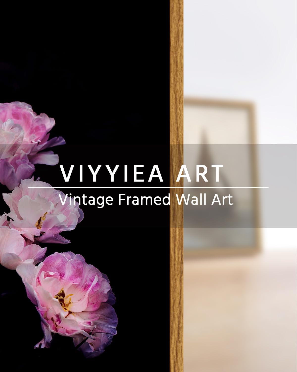 VIYYIEA Framed Canvas Wall Art Home Decor Classical Flower Oil Paintings for Wall Decorations Canvas Wall Art Modern Floral Home Decor for Bedroom Living Room Bathroom Decor 8x10in