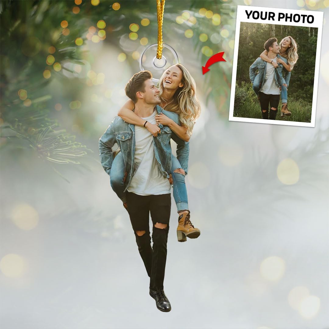 Pawfect House Personalized Photo Ornament, Custom Christmas Ornament, 2D Acrylic Ornaments with Couple Picture, Custom Photo Gifts for Women Men, Personalized Christmas Ornaments 2025, Couples Gifts