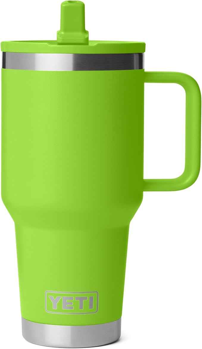 YETI Rambler 30 oz Travel Mug with Flip Straw Lid – Stainless Steel, Vacuum Insulated, Leakproof, Cup Holder Friendly