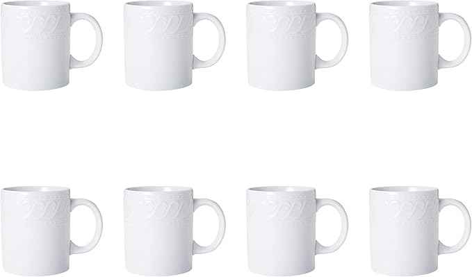 Pfaltzgraff Sylvia 32-Piece White Dinnerware Set, Service for 8, Durable Stoneware Plates, Bowls, and Mugs, Microwave and Dishwasher Safe