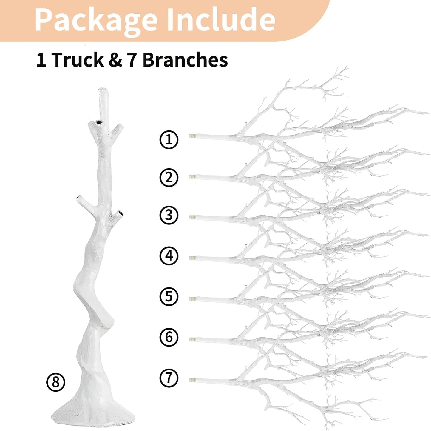 NUPTIO White Christmas Tree Branch Artificial 31.5 inch Tall Manzanita Tree Halloween Centerpiece Wedding Centerpieces for Tables, Decorative Ornament Display Tree for Decoration Weddings (1 Pc)