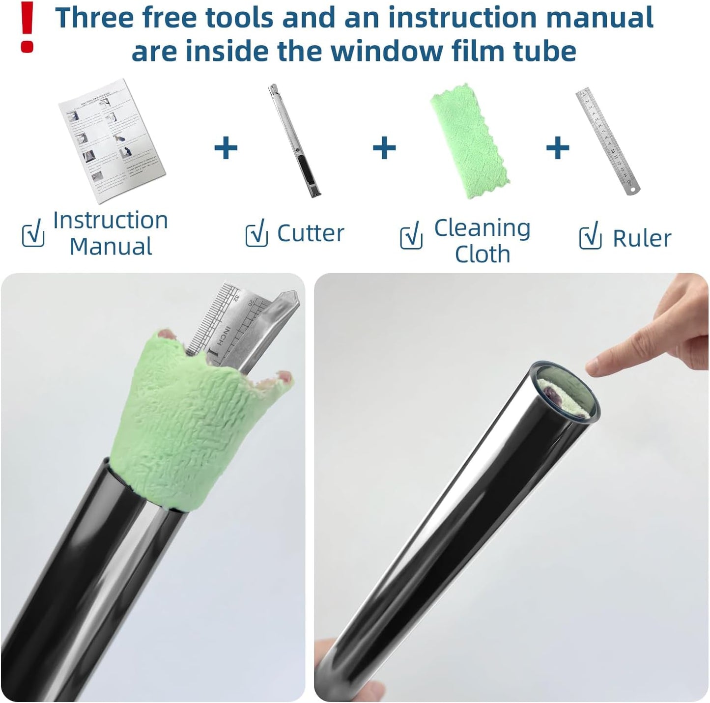 DUOFIRE One Way Window Film Privacy See Out Not in Heat Blocker Window Tint Reflective Mirror Windows Tinting Film for Home Static Cling Anti-UV Sun Blocking Windows Covering(Black, 17.4x78.7in)