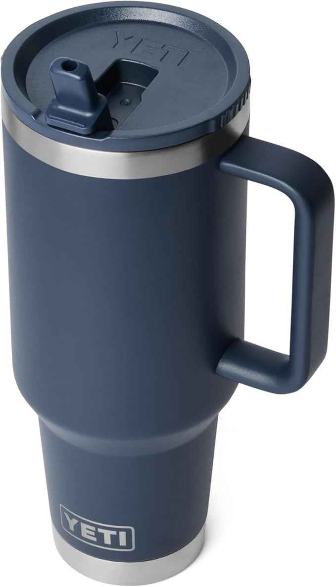 YETI Rambler 40 oz Travel Mug with Flip Straw Lid – Stainless Steel, Vacuum Insulated, Leakproof, Cup Holder Friendly