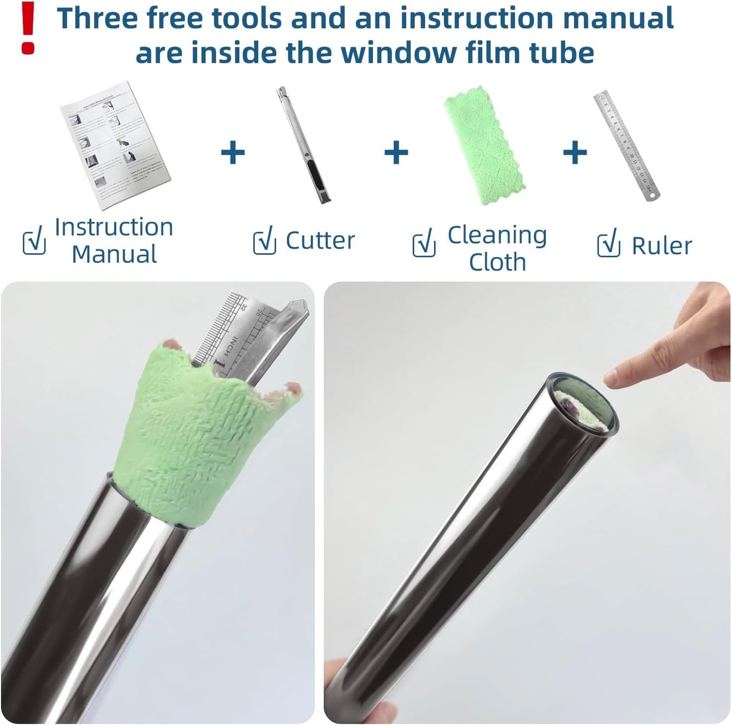 DUOFIRE One Way Window Film Privacy See Out Not in Heat Blocker Tint Reflective Mirror Tinting Film for Home Static Cling Anti-UV Sun Blocking Window Covering(Dark Silver, 35.4x78.7in)