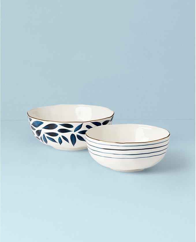 Lenox Blue Bay 2-Piece Nesting Bowl Set, 5.51