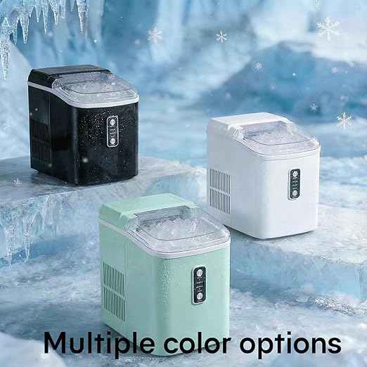 Nugget Ice Maker Countertop, Portable Ice Makers Machine with Removable Basket and Scoop, Self-Cleaning, Quiet, 6-Min Ready, 24lbs in 24Hrs, Visible, for Home, Party, RV, Camping, Green