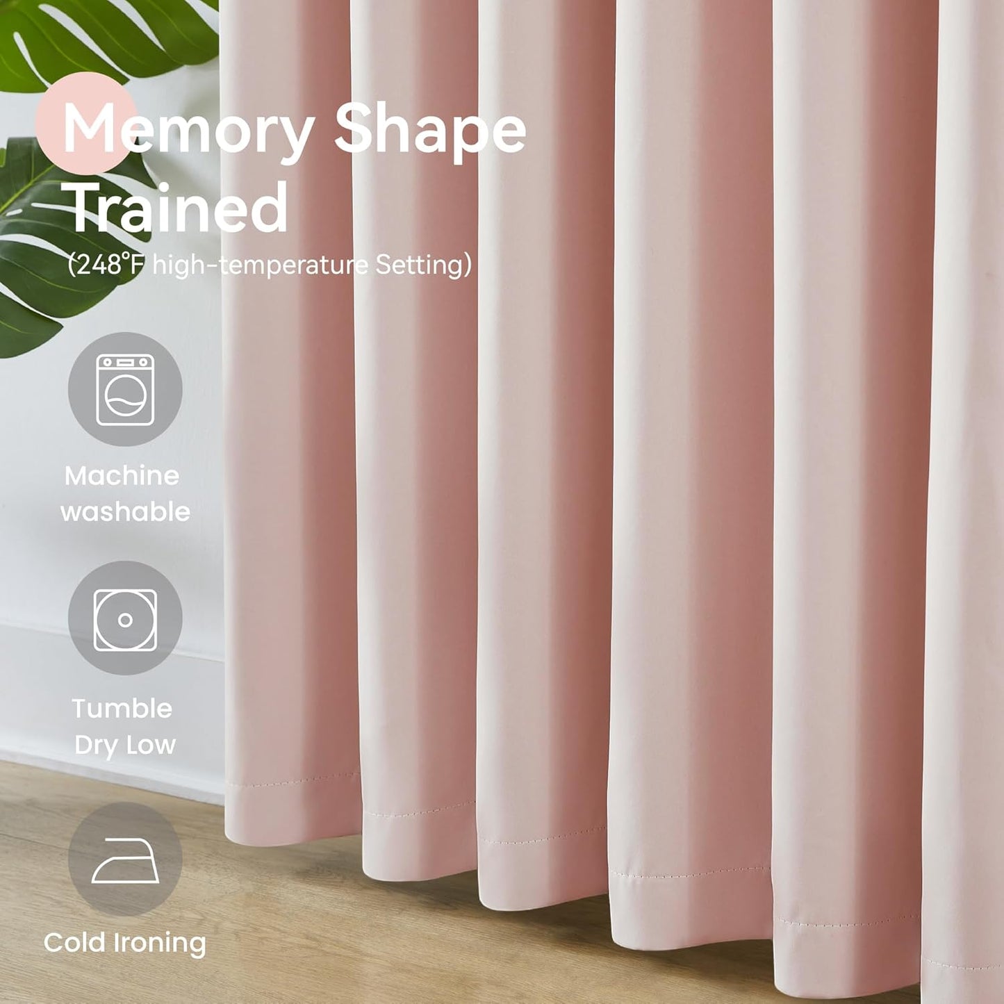 KangBang Soft Pink Pinch Pleated Curtains 90 Inches Long for Girls Room 2 Panels, Pinch Pleat Blackout Curtains for Bedroom with Hooks Soft Vertical Privacy Window Panels(40”Wx90”L,7.5FT, Baby Pink)