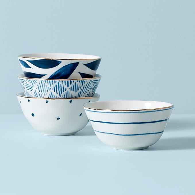 Lenox Blue Bay 4-Piece Dessert Bowl Set, 2.00 LB