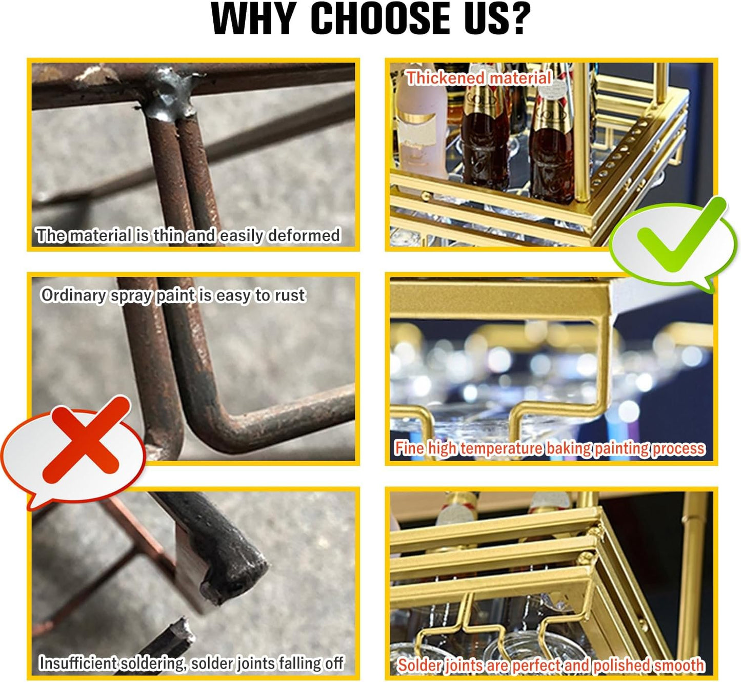 Ceiling Wine Hanger with Acrylic Board - Adjustable Iron Hanging Wine Glass and Bottle Rack - 31.5''x13.8'' Black