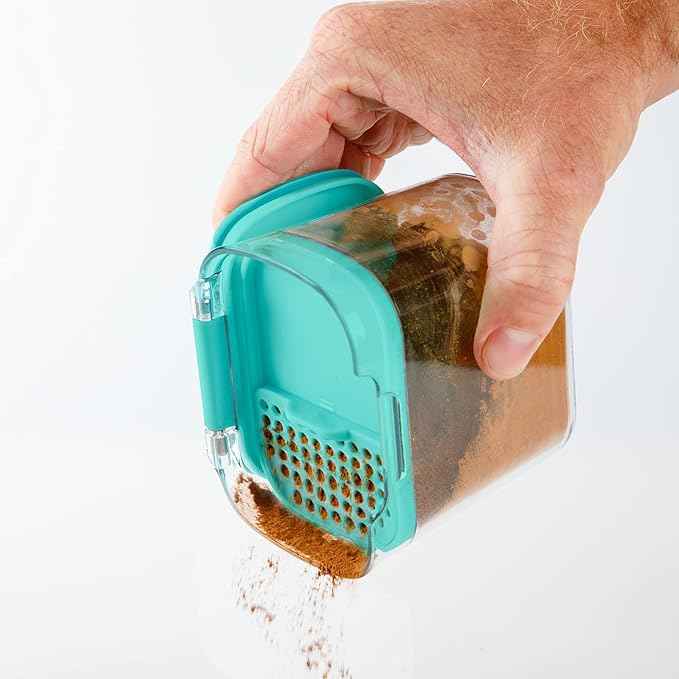 Progressive ProKeeper Baker's Airtight Kitchen Storage Canister Container Set for Flour, Sugar & More, Keeps Ingredients Fresh, with Accessories (Turquoise, 6- Piece)