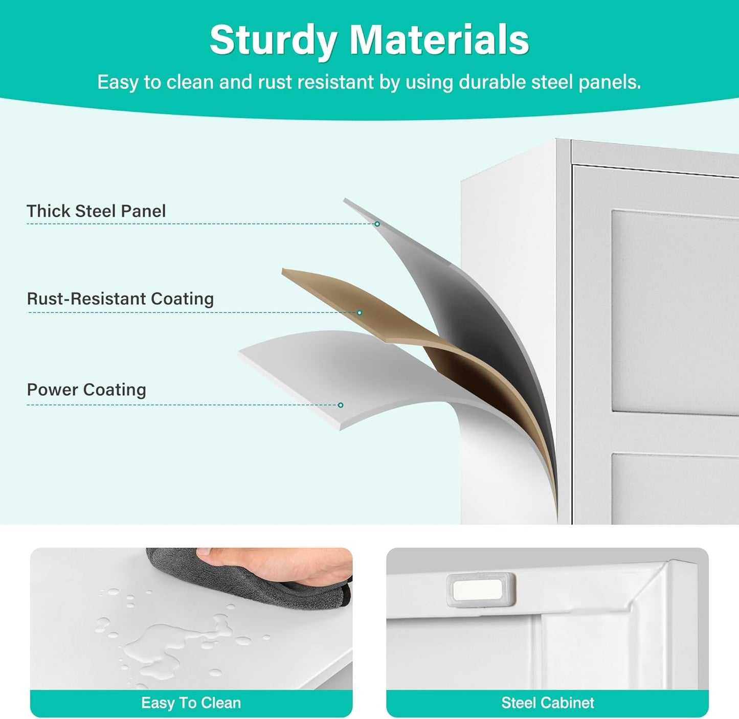 Wide & Deep Metal Storage Cabinet with 2 Doors and 5 Shelves,72 inch Tall Pantry Storage Cabinet,Large Cupboard Closet,White Cabinets for Home,Kitchen,Bathroom,Dining/Living Room