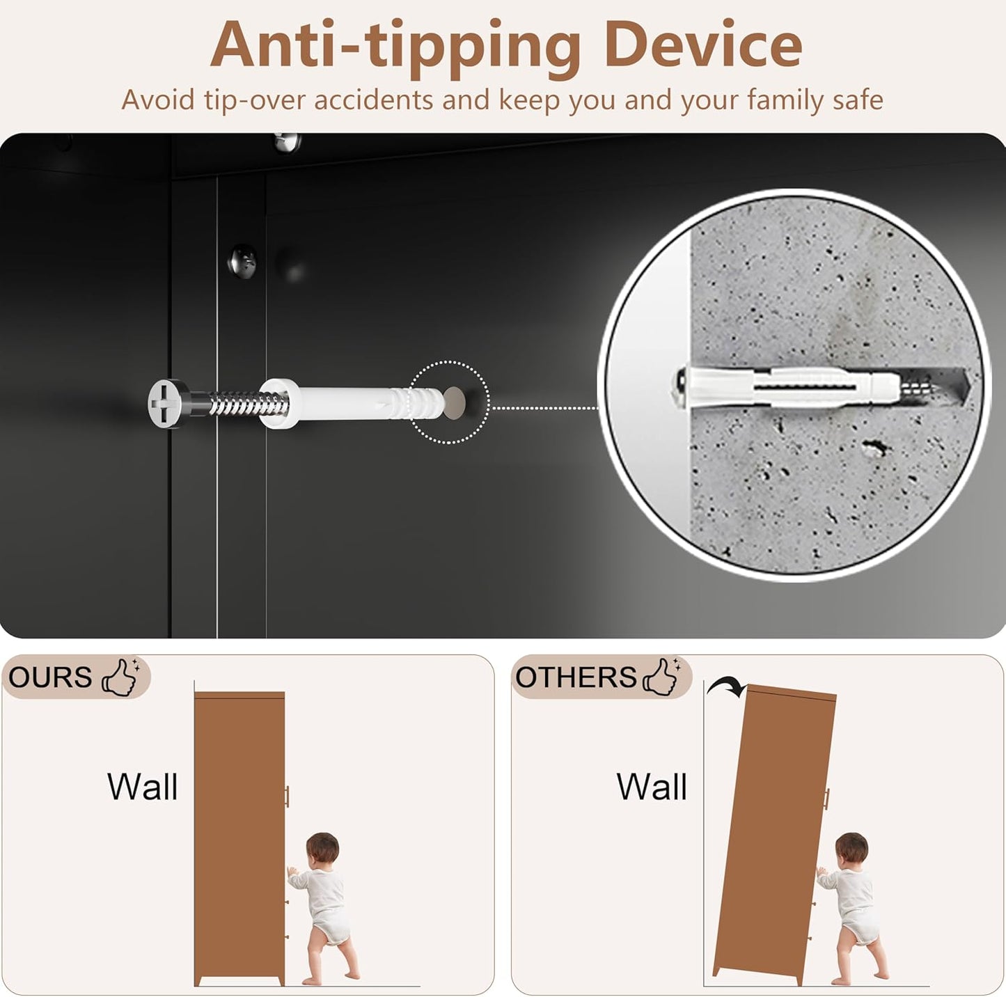 Kitchen Pantry Cabinet, 75" Tall Pantry Cabinet with Three Drawers, Freestanding Food Cupboard with Doors and Shelves, Metal Storage Cabinets for Dining, Living Room, Black, Assembly Required