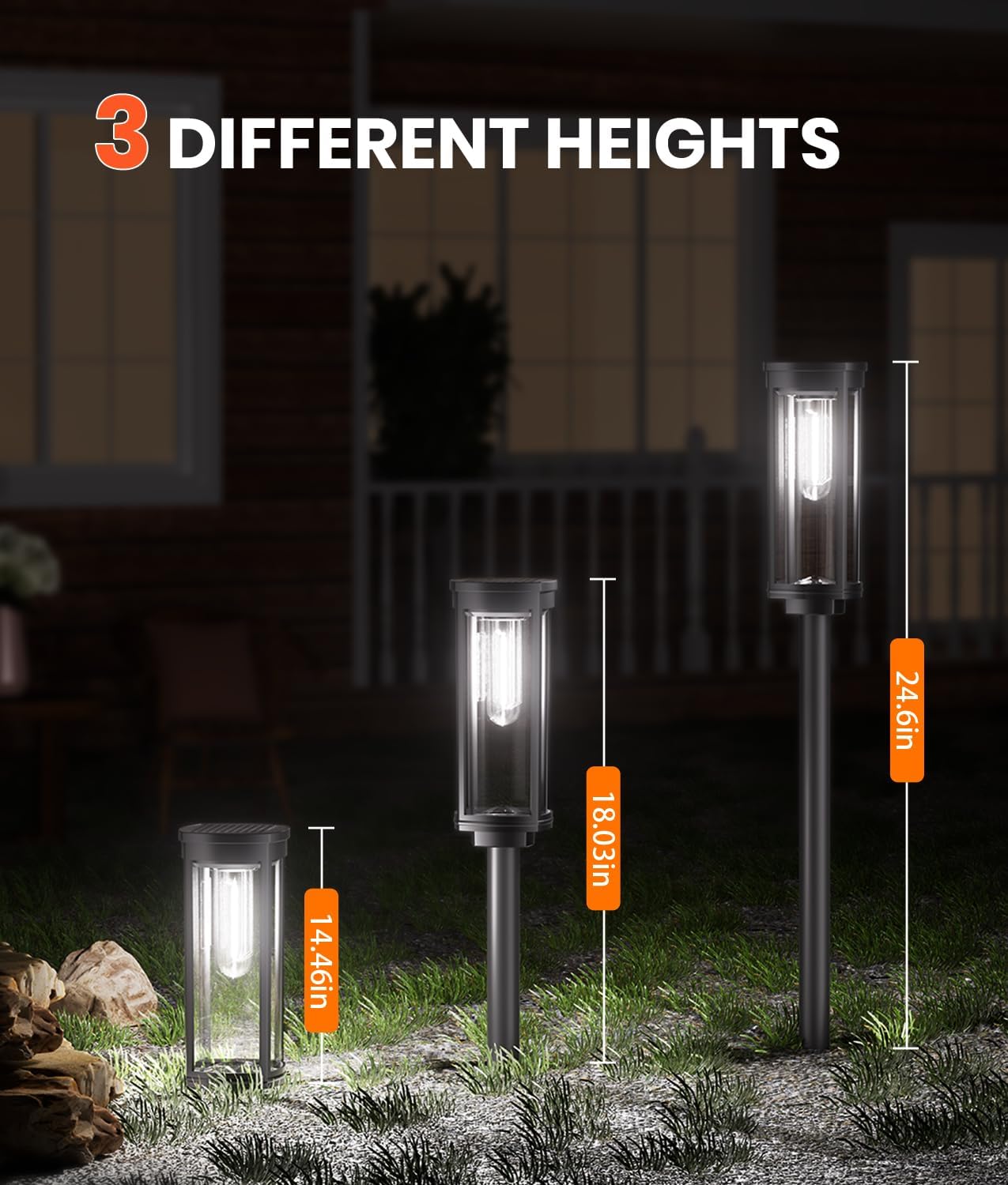4 Pack Solar Pathway Lights Outdoor, Modern Super Brightness LED Path IP65 Waterproof Garden Lights Solar Powered Landscape Lighting for Outside Yard Garden Driveway Walkway