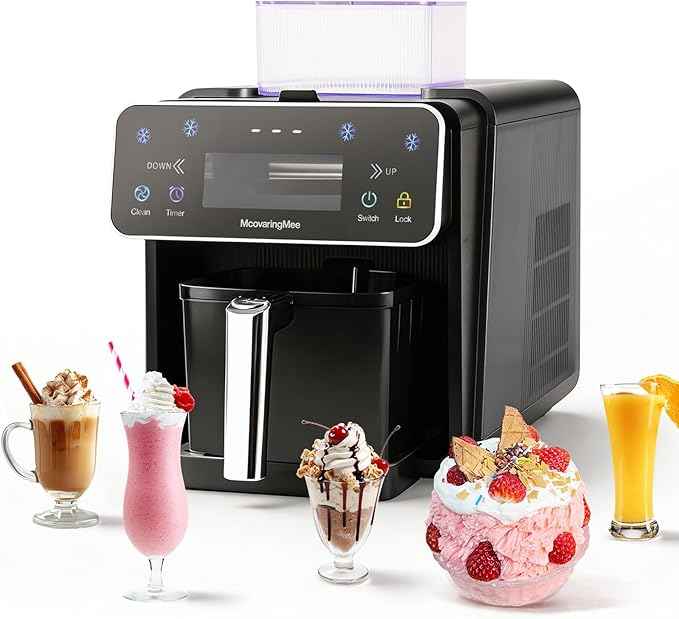 Slushie Machine, 4 IN 1 Shaved lce Machine & Slushie Machine & lce Cream Maker & Frozen Drink Machine, No Sugar Content Requirements, No Ice Needed, Auto-Clean, Perfect for Family, Parties