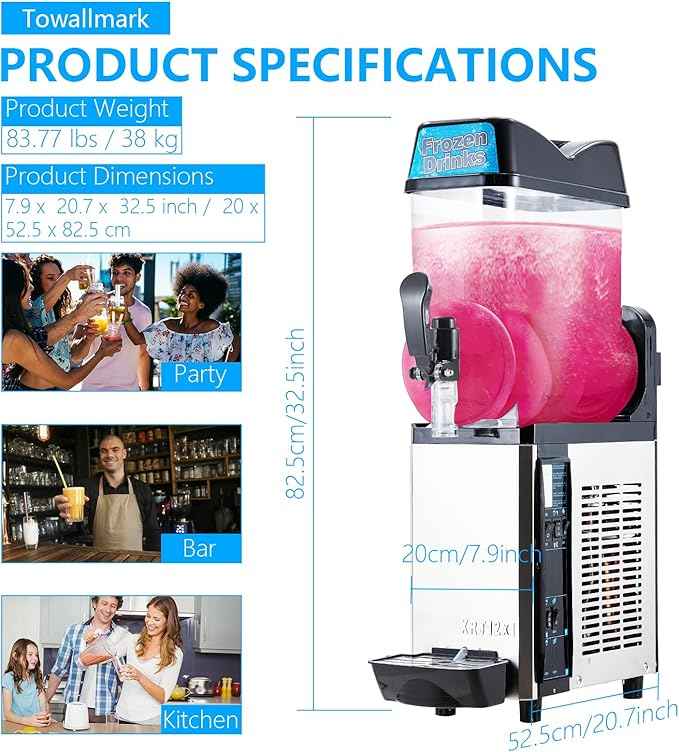 Garvee Slushie Machine 68 oz, Garvee All-in-One Slushy Maker for Home with LED Display & Auto-Clean, No Ice Needed & One-Touch Reservation, 6 Preset Programs for Frozen Margaritas, Ice Cream & Frappés