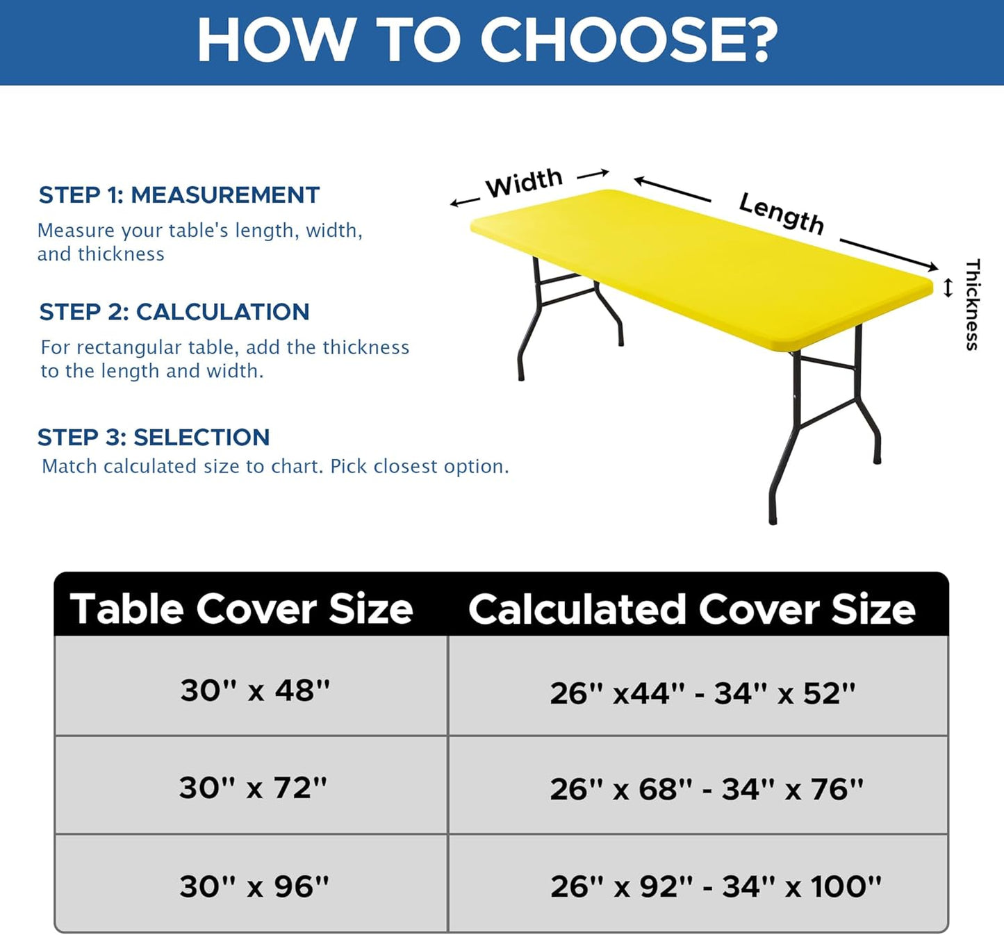 Fitted Tablecloth for 6 Foot Rectangle Tables-6 Pack Yellow Elastic Outdoor Picnic Table Cover-Spandex Stretch Folding Table Cloths 6 ft for Camping Dining Room Patio Kitchen Banquet Party