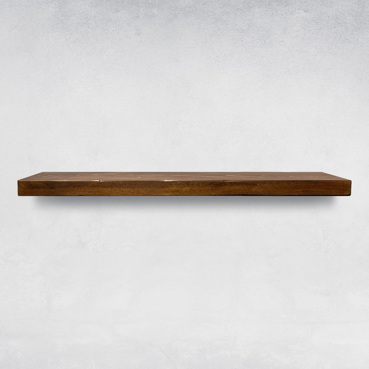 URBANDI, Rustic Floating Shelves, Set of 2, Hidden Bracket, Solid Wood, Heavy Duty, Wall Mounted Shelves, (Provincial, 24Wx8D)