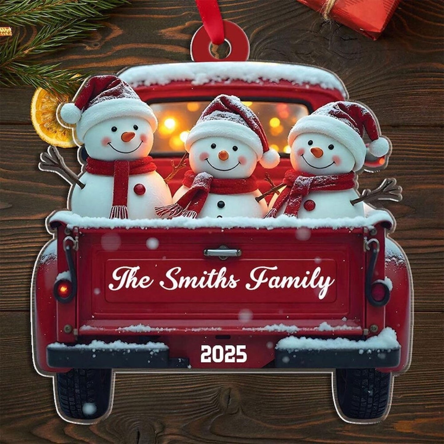 Personalized Christmas Ornaments 2025 Family of 2/3/4/5/6/7/8/9/10 Custom Snowman Ornament with Names and Year, for Family of 2/3/4/5/6/7/8/9/10 Members, Custom Ornament Xmas Gift Idea