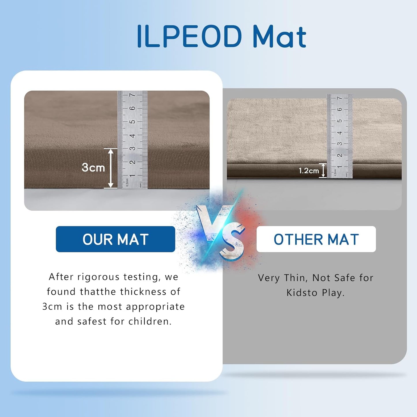 Baby Play Mat for Floor Tummy Time Mat Nursery Rug Muscle Mat Area Rug Playroom Rug Tatami Mat 6'7"x4'11" Memory Foam 1.3" Thick Crawling Mat For Babies,Toddlers, Infants, Kids,Floor Mat(Brown)