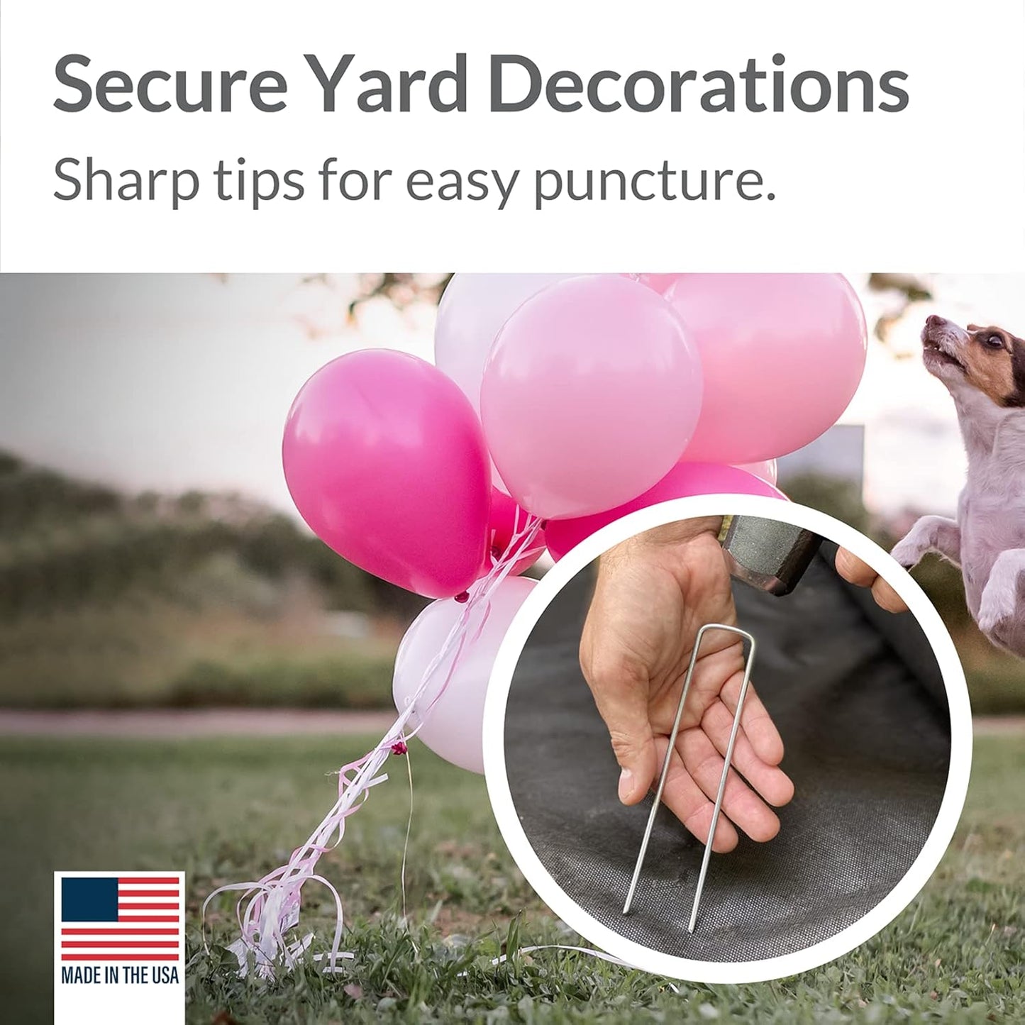 Pinnacle Mercantile 100 Pack Galvanized Garden Stakes Landscape Staples Extra Heavy Duty Sod Ground Anchors Anti Rust 6 inch Metal Pins 9 Gauge USA Made …