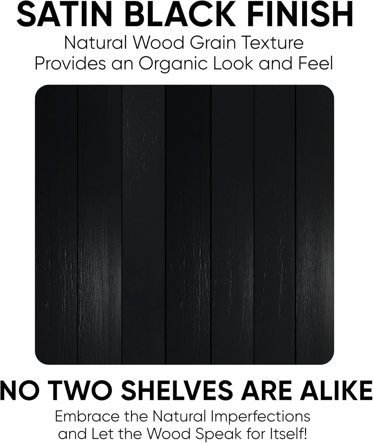 Homeforia Floating Black Shelf 60 inch, High End Solid Real Wood 60 inches Long Floating Shelves for Wall, Black Wooden 60inch Large Floating Shelves, Heavy Duty Bracket, 60 X 6.5 X 1.75 in, Set of 2