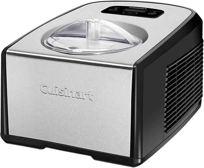 Cuisinart 1.5-Quart Ice Cream Maker and Gelato Machine, Makes Frozen Yogurt and Sorbet, Fully Automatic with Commercial-Quality Compressor and 2 Churning Paddles, ICE-100, Black/Stainless