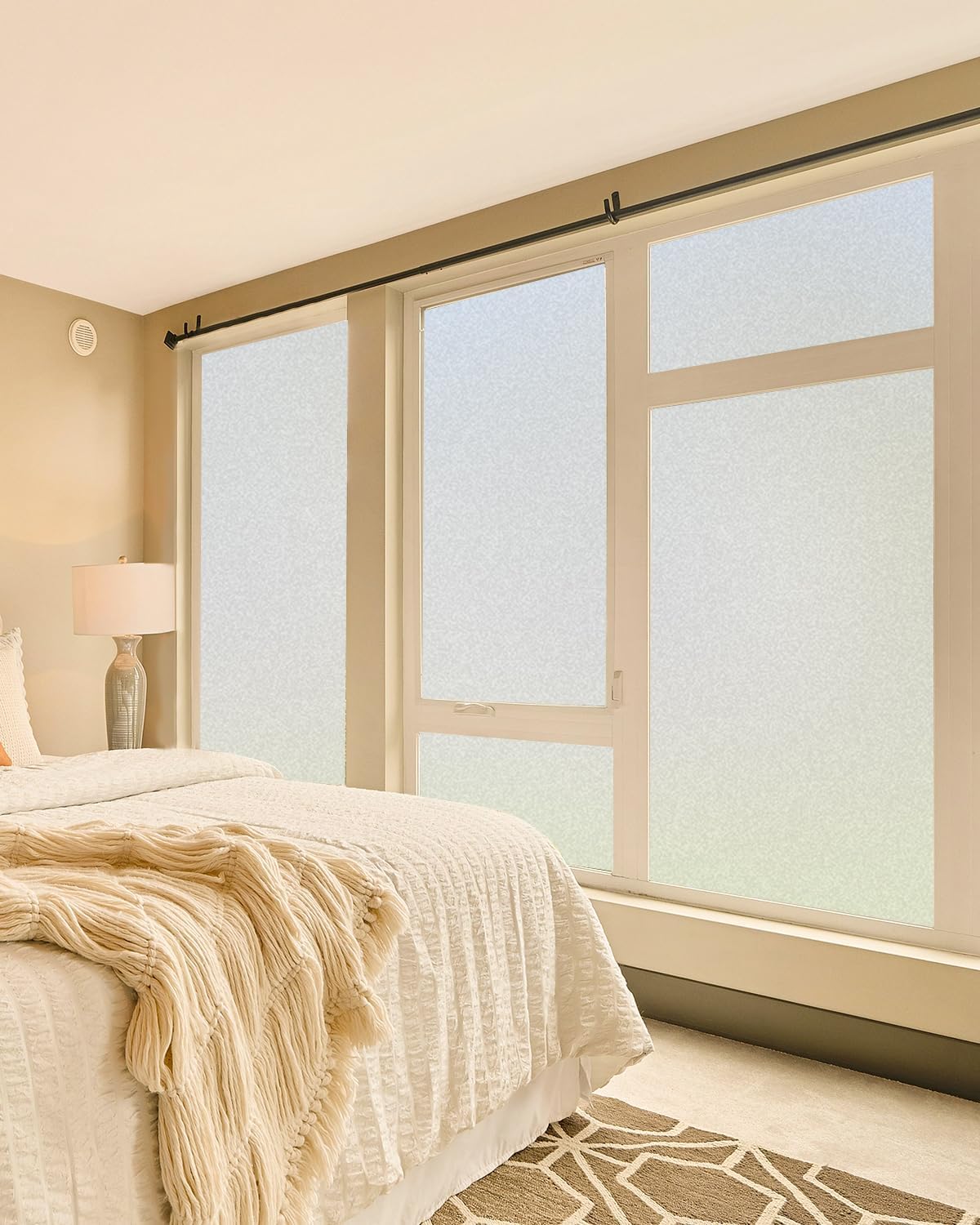 Frosted Glass Window Privacy Film Decorative with Tools, 2 Way Frosting Privacy Film for Glass Door, Static Cling Tint for Home Anti-UV, Covering Clings 23.6" by 77"