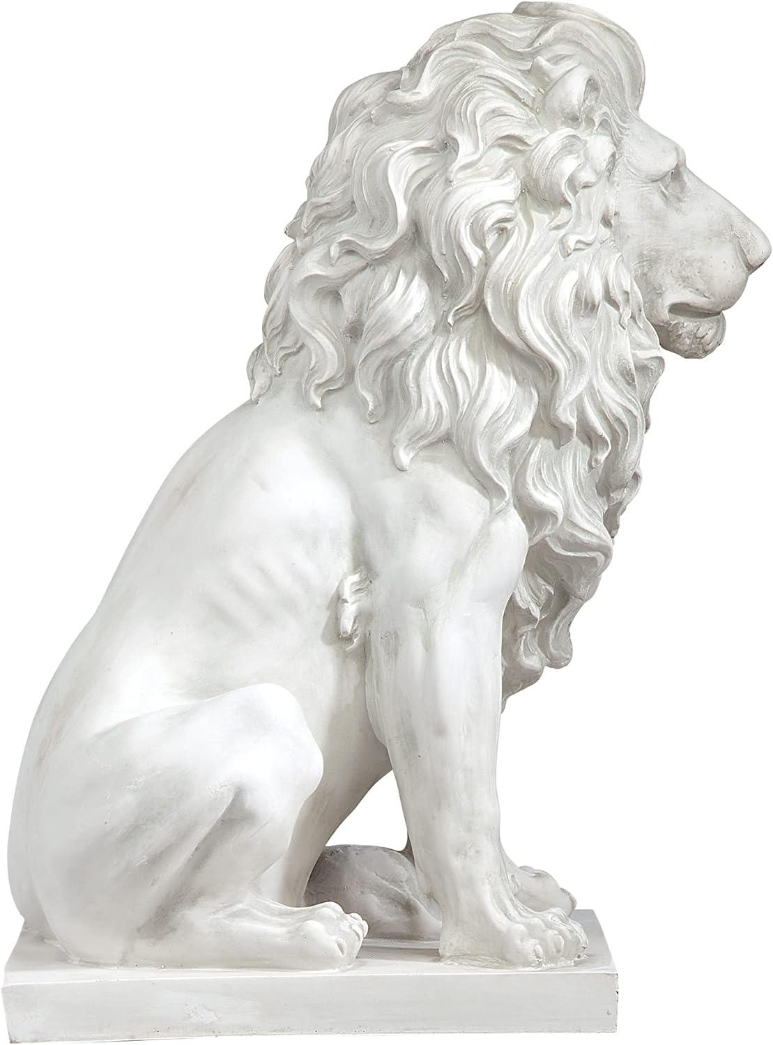 Design Toscano Lion of Florence Sentinel Indoor/Outdoor Animal Statue, 28 Inch Tall, Cast Stone Resin, Antique Stone Finish