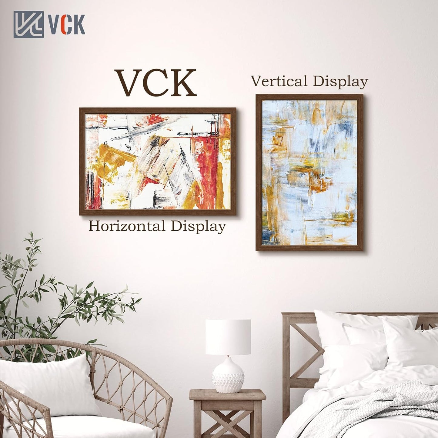 VCK 20x30 Brown Poster Frame 3 Pack, Wood Picture Frame with Exclusive Wood Grain, Wall Mounting Hanging