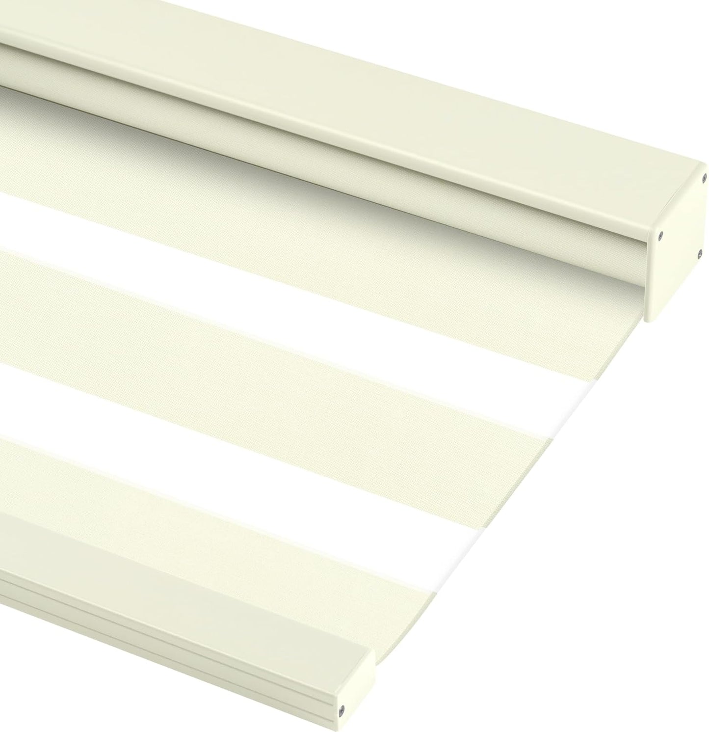 Boolegon Cordless Zebra Blinds for Windows Light Filtering Roller Shades Dual Layer Day and Night Privacy,Light Control,Easy to Install for Home, Beige, 28" W x 80" H