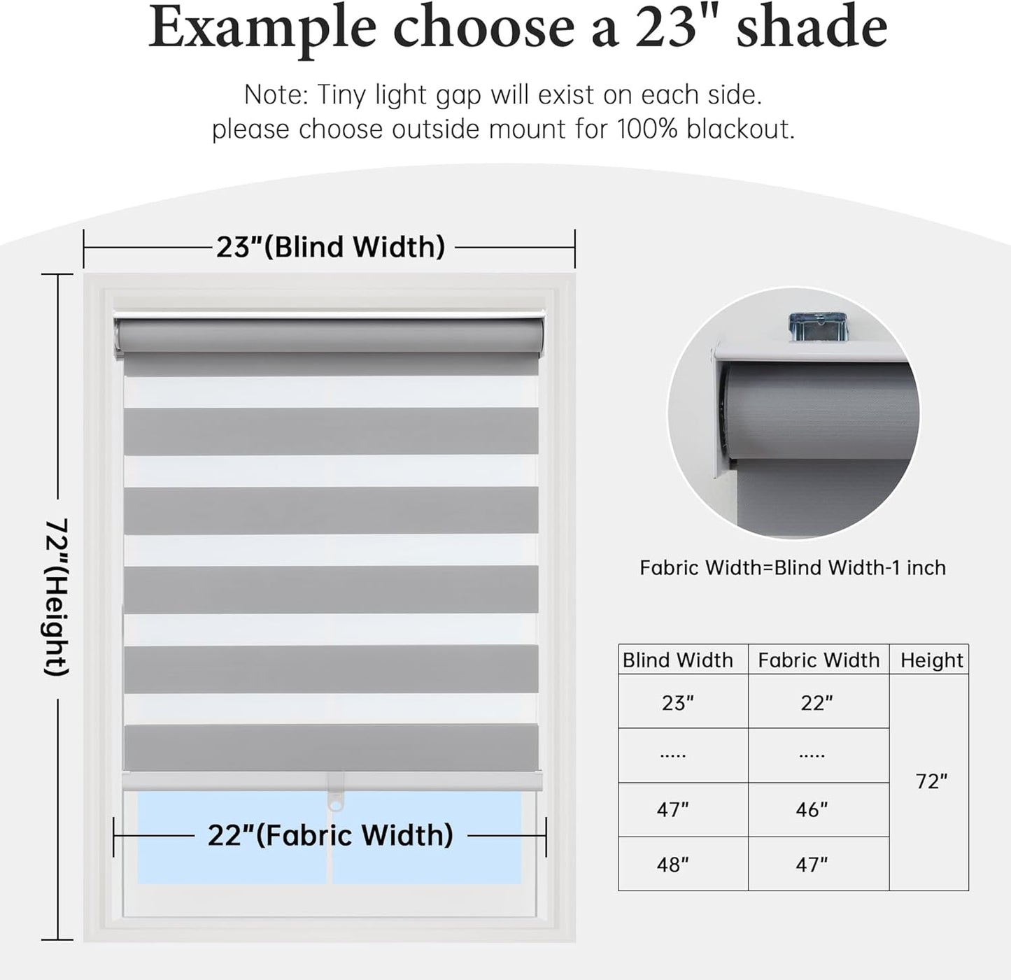Zebra Blinds, Cordless Blinds for Windows, Roller Shades, Double Layered, Sheer Privacy or Light Filtering Shades for Day and Night, Window Blinds for Home, Office, 34W X 64H, White