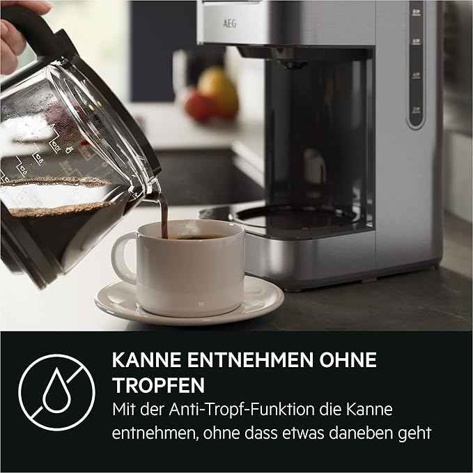 AEG Coffee machine CM5-1-6ST Deli 5/1.25 l/programmable timer/keep warm function/safety shutdown/water level indicator/ideal dosing quantity/anti-drip function /
