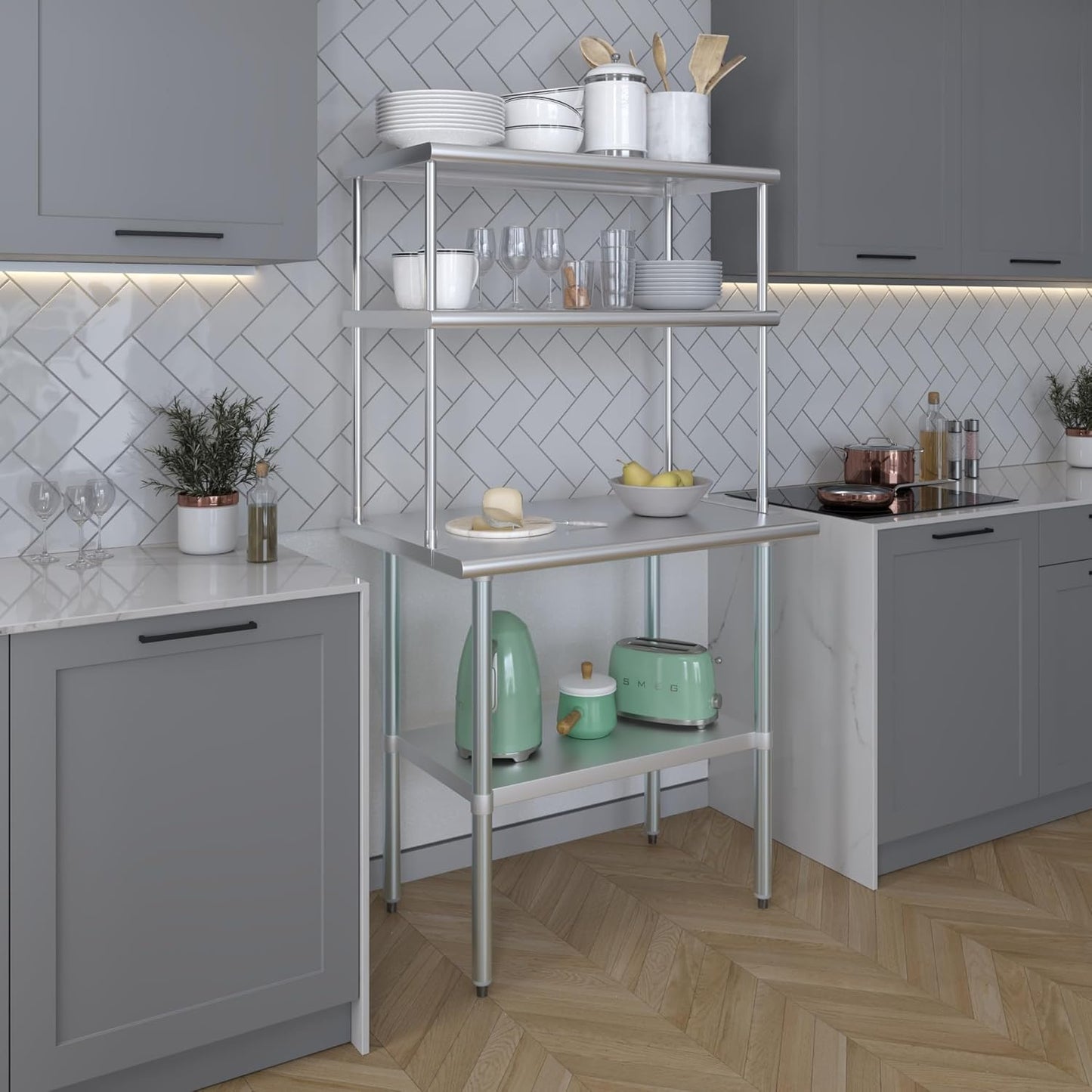 AmGood Double OverShelf Stainless Steel NSF - Many (36" Long x 18" Deep) - Lumora Casa