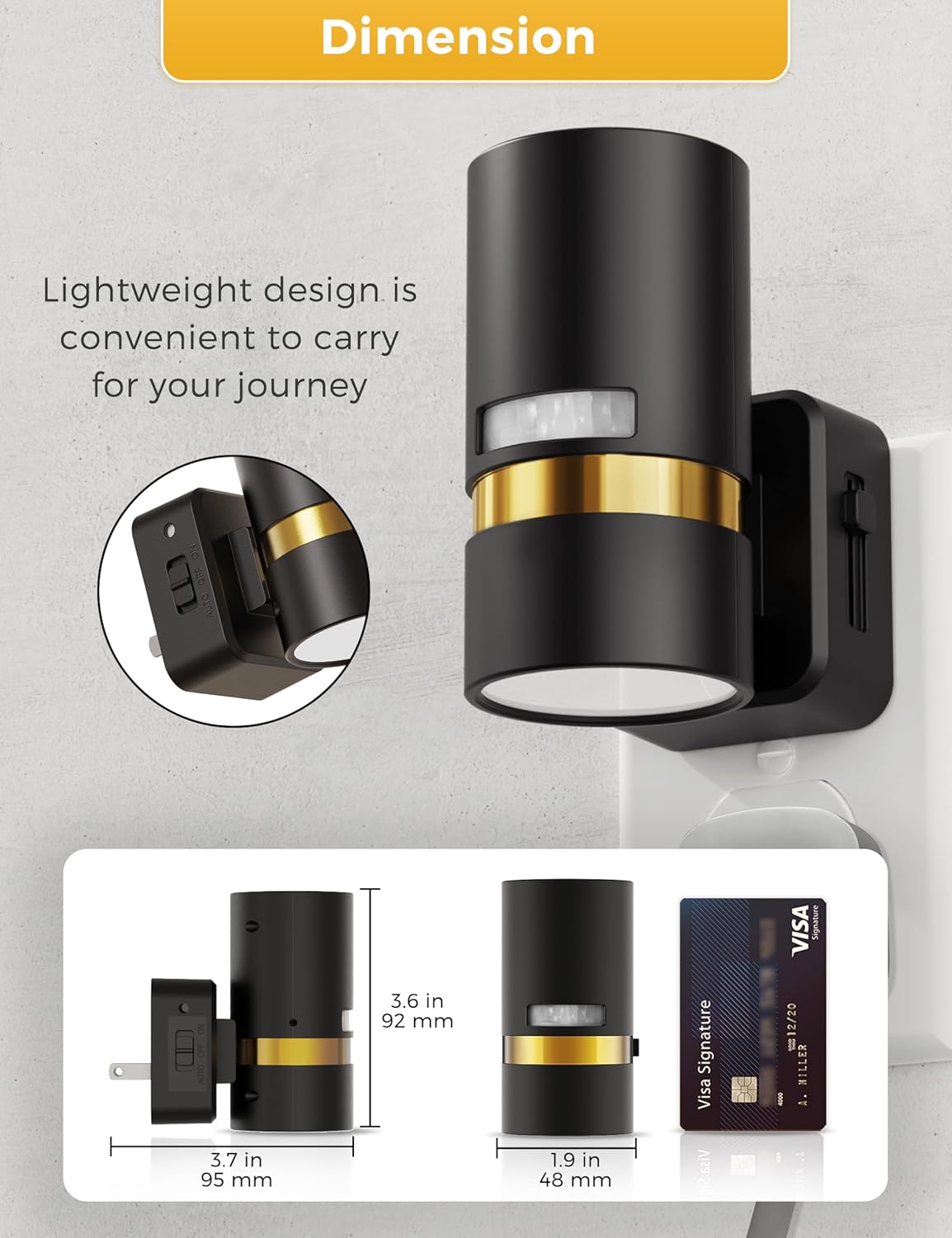 L LOHAS LED Motion Sensor Night Light Plug in, Night Lights Plug into Wall with Adjustable Brightness, 5000K Daylight White, 1W Energy-Saving Nightlight for Bathroom Bedroom Kitchen Hallway, 2 Pack