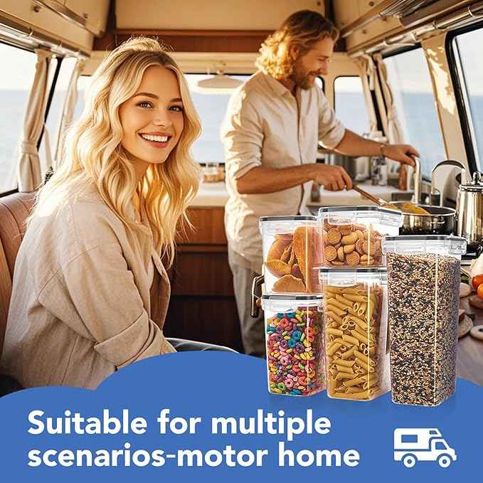 42 PCS Airtight Food Storage Containers with Lids, BPA Free Clear Plastic Kitchen and Pantry Organization and Storage Set for Flour, Sugar, Cereal, Pasta, Includes 42 Labels and Marker