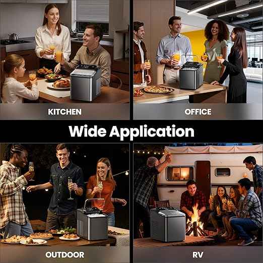 VIBOFROST Nugget Ice Maker Countertop, Fast 35lbs/24H Sonic Pebble Ice Machine, Self-Cleaning Anti-Scale System, Stainless Steel Portable Ice Maker for Home, Kitchen, RV, 10 Cleaning Packets