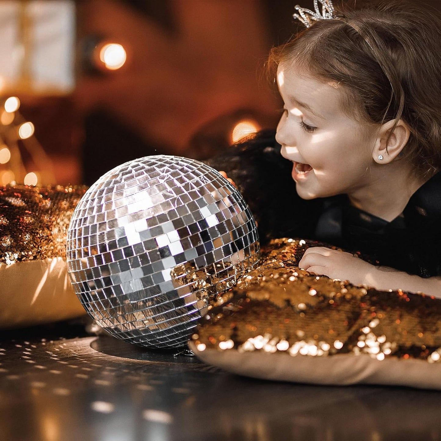 LONGKING 4728 Silver Square Mirror Mosaic Tiles, Glass DIY Craft Decoration, Disco Ball Tiles