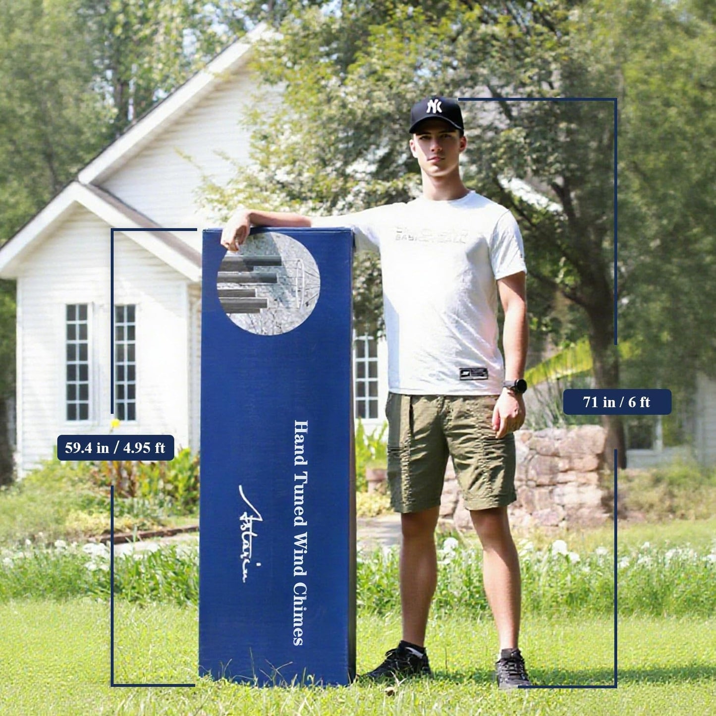 ASTARIN 90 Inch Wind Chimes for Outside with Precision Tuned, Extra Large Handcrafted Wind Chimes Outdoor Bass Tone for Patio, Backyard, Garden, and Outdoor Decor,Black