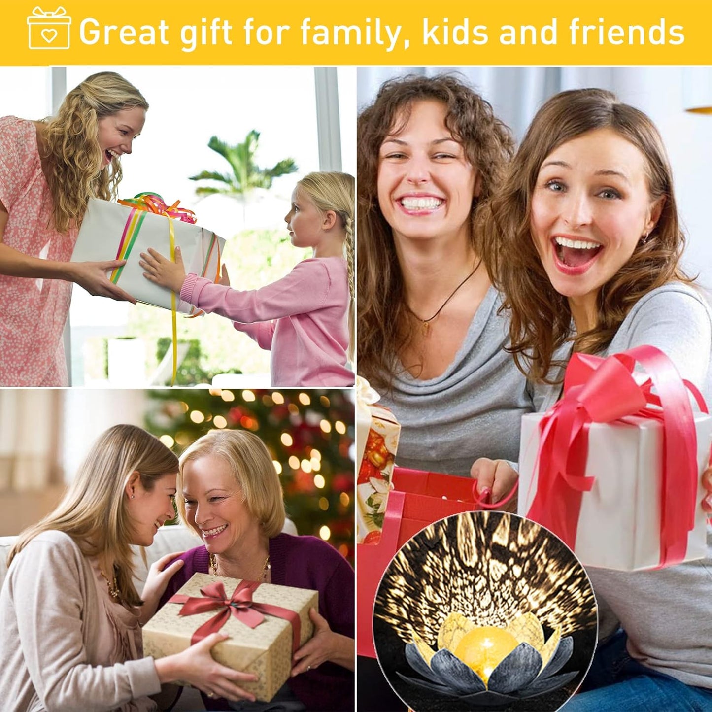 Garden Solar Light Outdoor(2Pack), Amber Crackle Globe Glass Lotus Decoration, Waterproof Gary Metal LED Flower Lights for Patio,Lawn,Walkway,Tabletop, Garden Gifts for Women